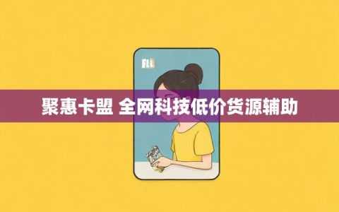 聚惠卡盟 全网科技低价货源辅助