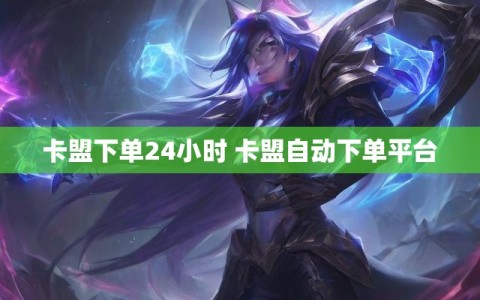 卡盟下单24小时 卡盟自动下单平台