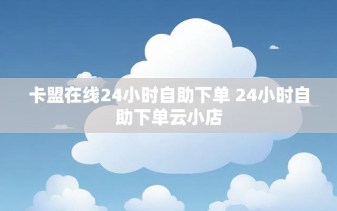 卡盟在线24小时自助下单 24小时自助下单云小店