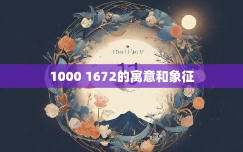 1000 1672的寓意和象征