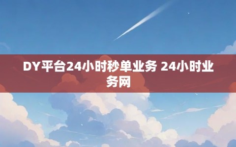 DY平台24小时秒单业务 24小时业务网