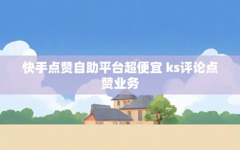 快手点赞自助平台超便宜 ks评论点赞业务