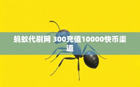 蚂蚁代刷网 300充值10000快币渠道