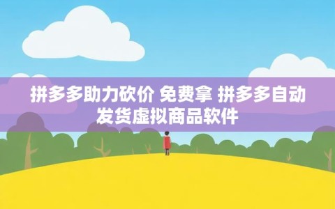 拼多多助力砍价 免费拿 拼多多自动发货虚拟商品软件
