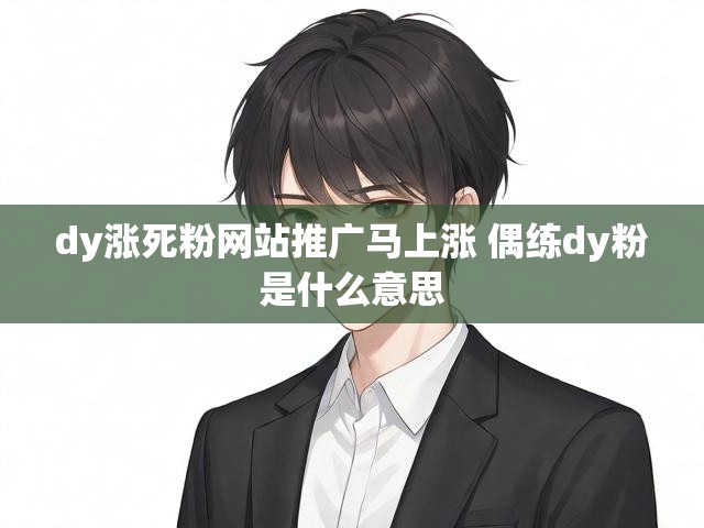 dy涨死粉网站推广马上涨 偶练dy粉是什么意思