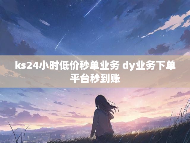 ks24小时低价秒单业务 dy业务下单平台秒到账